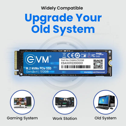 EVM 512GB Gen 3 NVMe (2280) InternalSSD - 3200MB/s Read - PCIe Gen 3x4-5-Year Warranty (EVMNV/512GB)