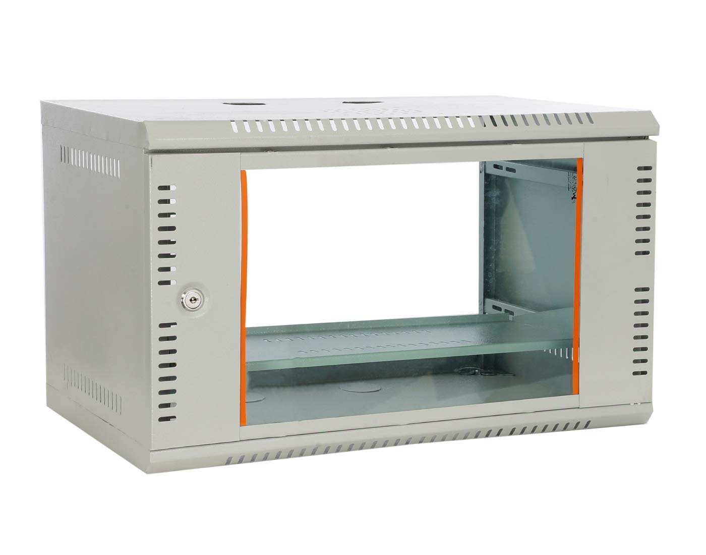 Server Rack 6U Combo Wall Mounted Rack with 6 Power Socket & Cable - Lock & Keys - Tray (1 No) - 1 Cooling Fan and Adjustable Shelf