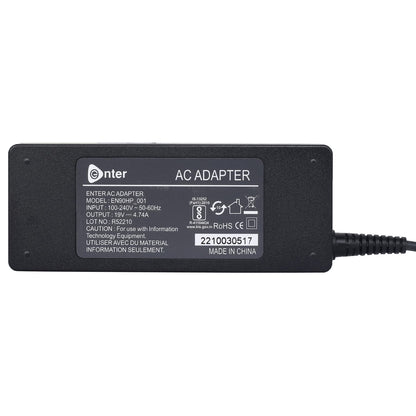 Enter Bis Certified 90W,19V/4.74A,3 Pin High-Efficiency Ac Laptop Charger/Adapter for Hp Laptops(Without Power Cord),Black