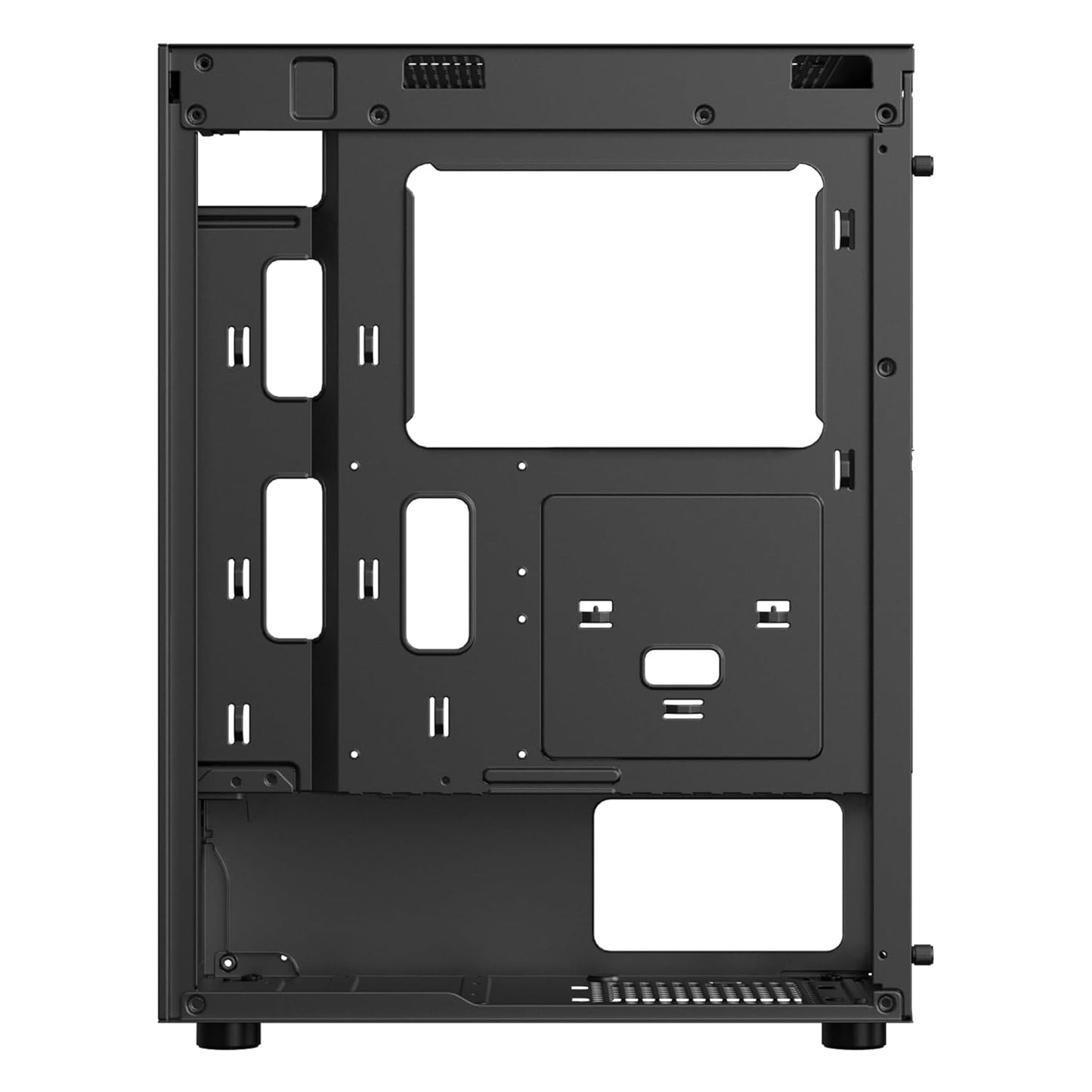 ICE Master Thunder Mid-Tower Computer Case/Gaming Cabinet – Black | Support ATX, M-ATX, ITX | Pre-Installed 2 Top & 1 Rear Rainbow Fans