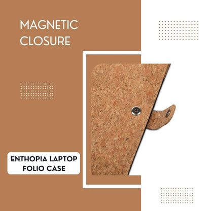 Enthopia Laptop Folio Case Compatible for HP Laptops - Vegan Leather - (HP ProBook 430 G8 Notebook PC, Plain Cork)