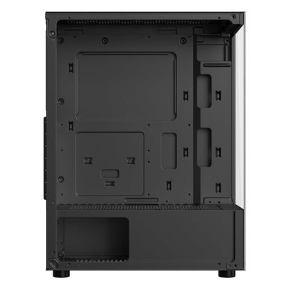 ICE Master Thunder Mid-Tower Computer Case/Gaming Cabinet – Black | Support ATX, M-ATX, ITX | Pre-Installed 2 Top & 1 Rear Rainbow Fans