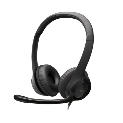 Logitech H390 Wired On Ear Headset for PC/Laptop, Stereo Headphones with Noise Cancelling Microphone, USB-A, In-Line Controls, Works with Chromebook