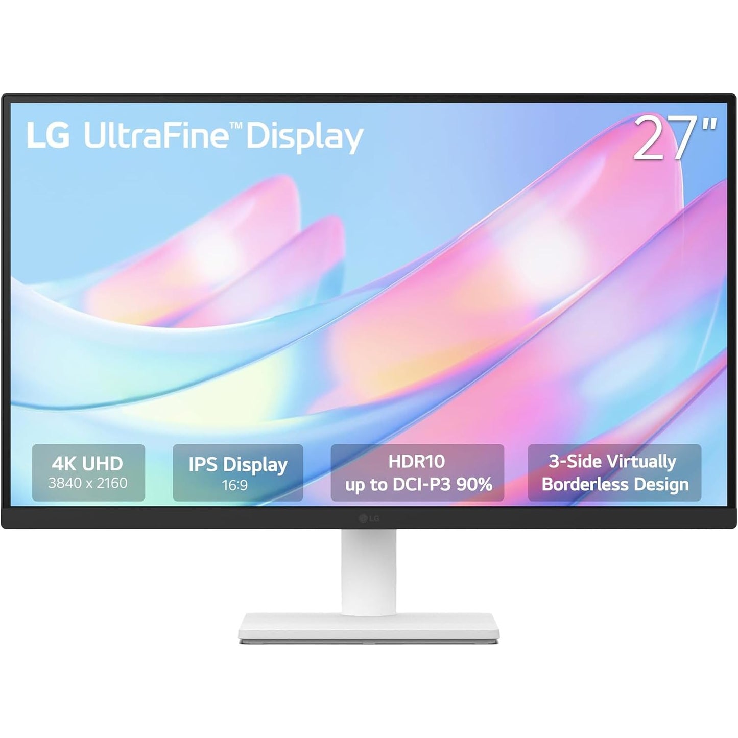LG Ultrafine 27US500-W, 27 inch (68.58 cm), IPS, 4K UHD 3840x2160, 60Hz, White, HDR10, 90% DCI-P3 Color gamut