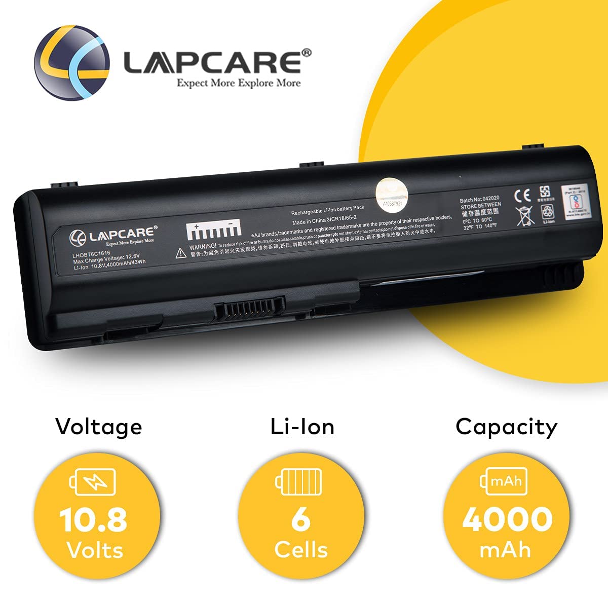 Lapcare Compatible Laptop Battery for Hp Compaq Cq40, Cq45, Cq50, Cq50Z, Cq60, Cq70 Series (Black)