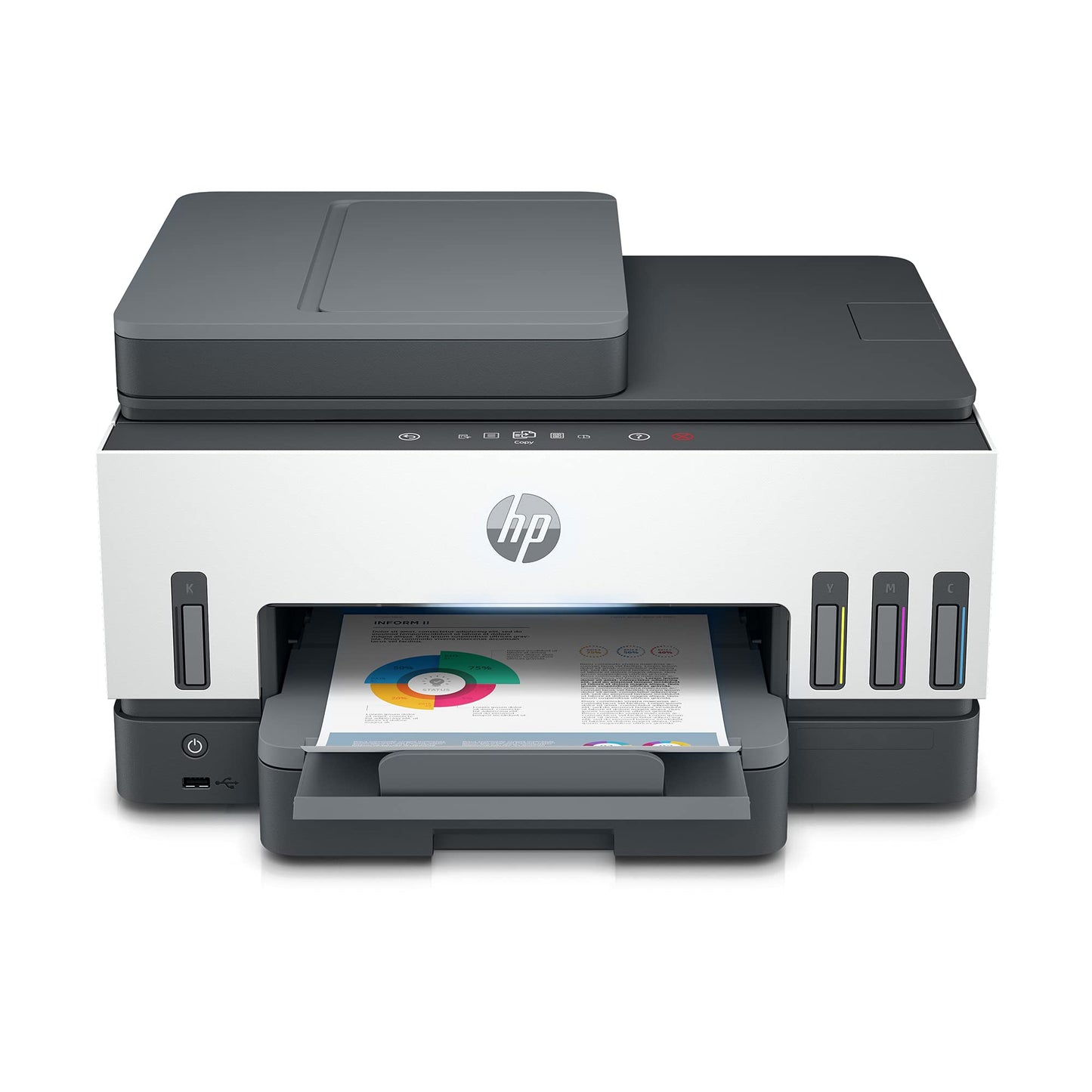 HP Smart Tank 790 All-in-One Auto Duplex WiFi Colour Printer with ADF and FAX, Print, Scan & Cope for Office, Multicolor