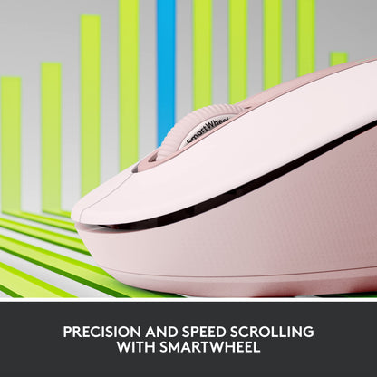 Logitech Signature M650 Wireless Mouse - for Small to Medium Sized Hands, 2-Year Battery, Silent Clicks, Customisable Side Buttons, Bluetooth, for PC/Mac/Multi-Device/Chromebook - Rose
