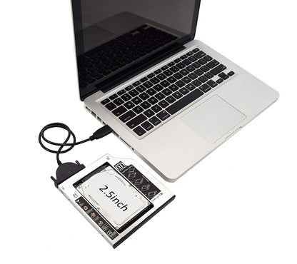 CARE CASE ® USB 2.0 to Mini Sata II 7+6 13Pin Adapter for Laptop CD/DVD ROM Slimline Drive Converter Cable (Black)
