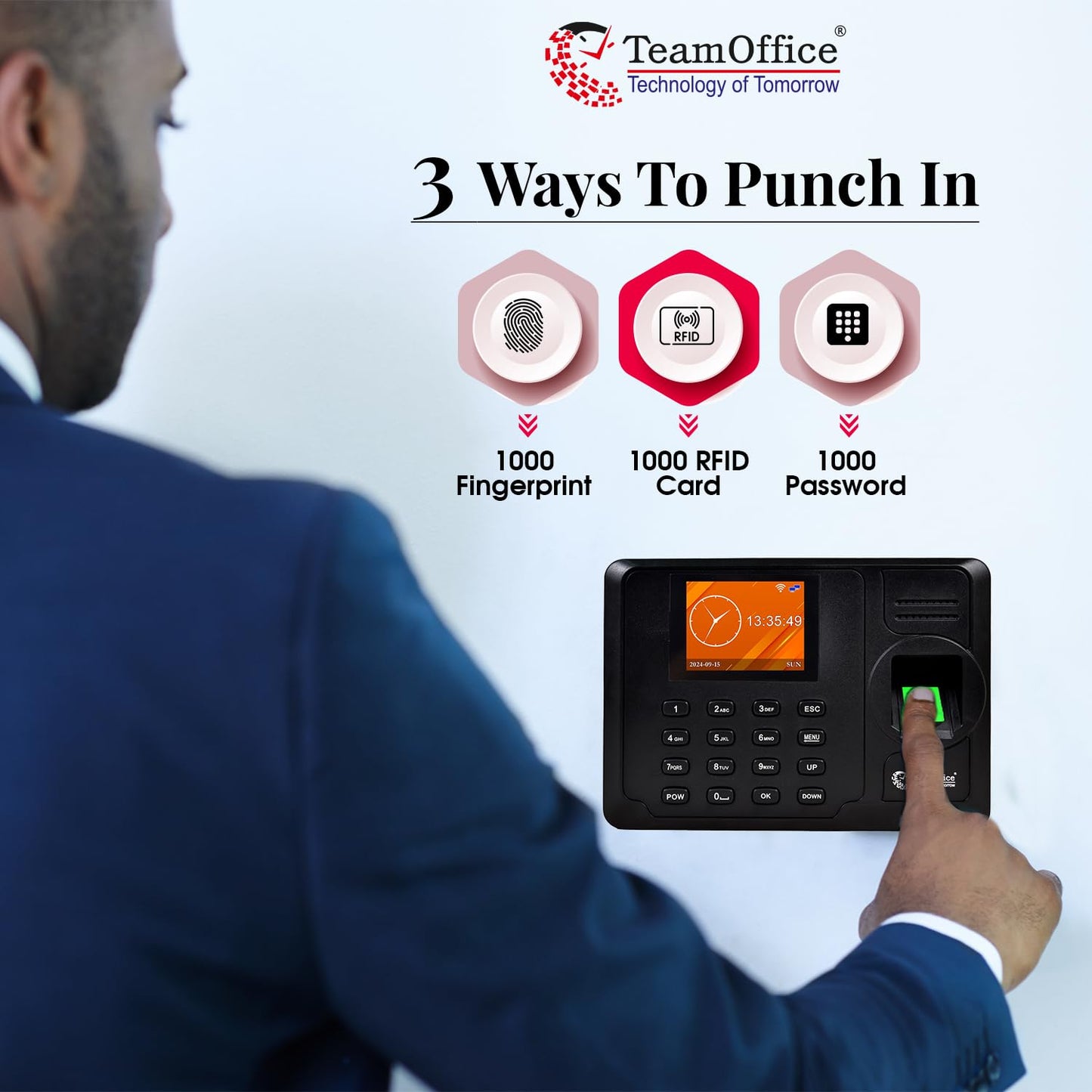 Team Office Z305W Biometric Attendance Device with Cloud and Wi-Fi Suuported
