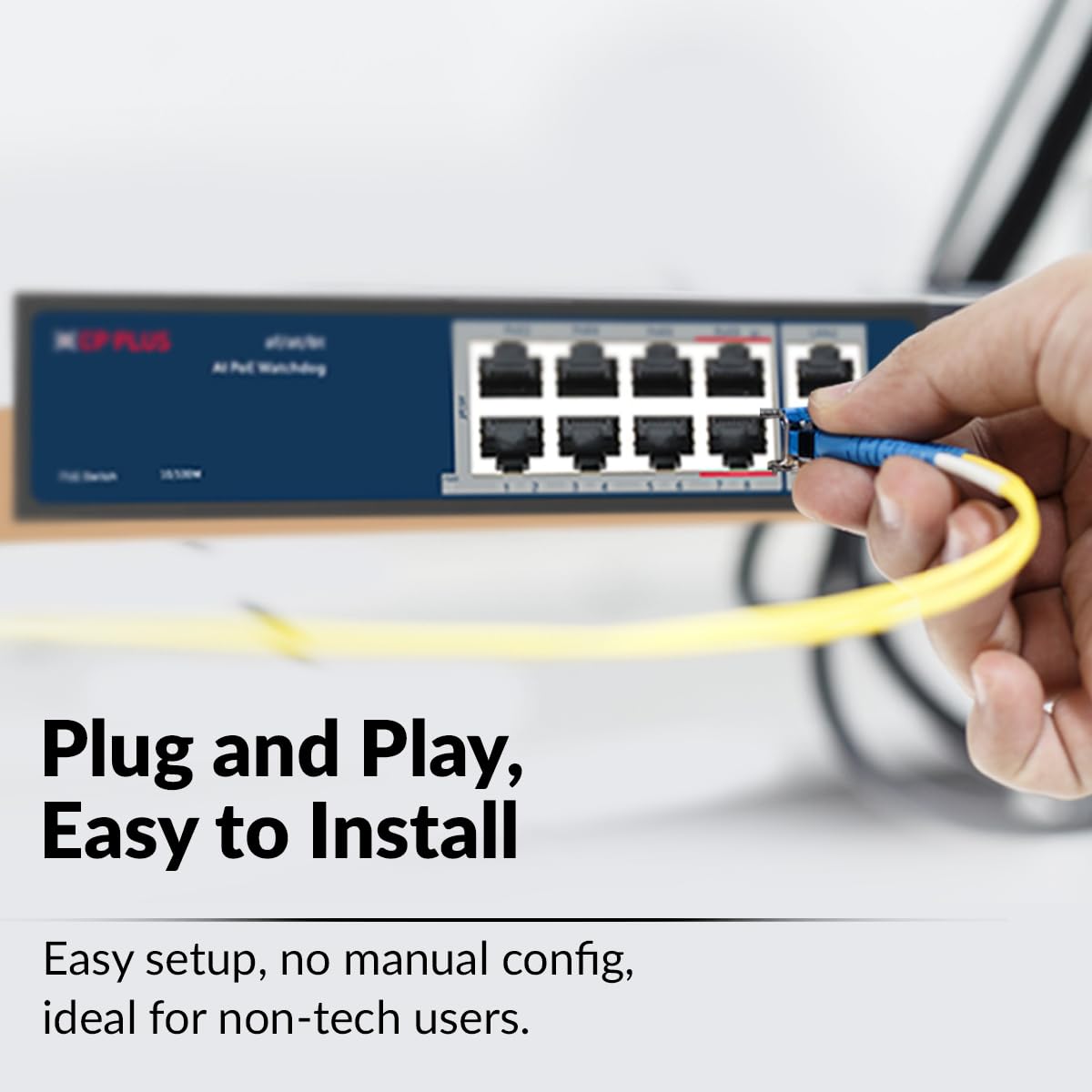 CP PLUS 8 Port PoE + 2 Uplink Port CP-ANW-HPU8H2-N12 PoE