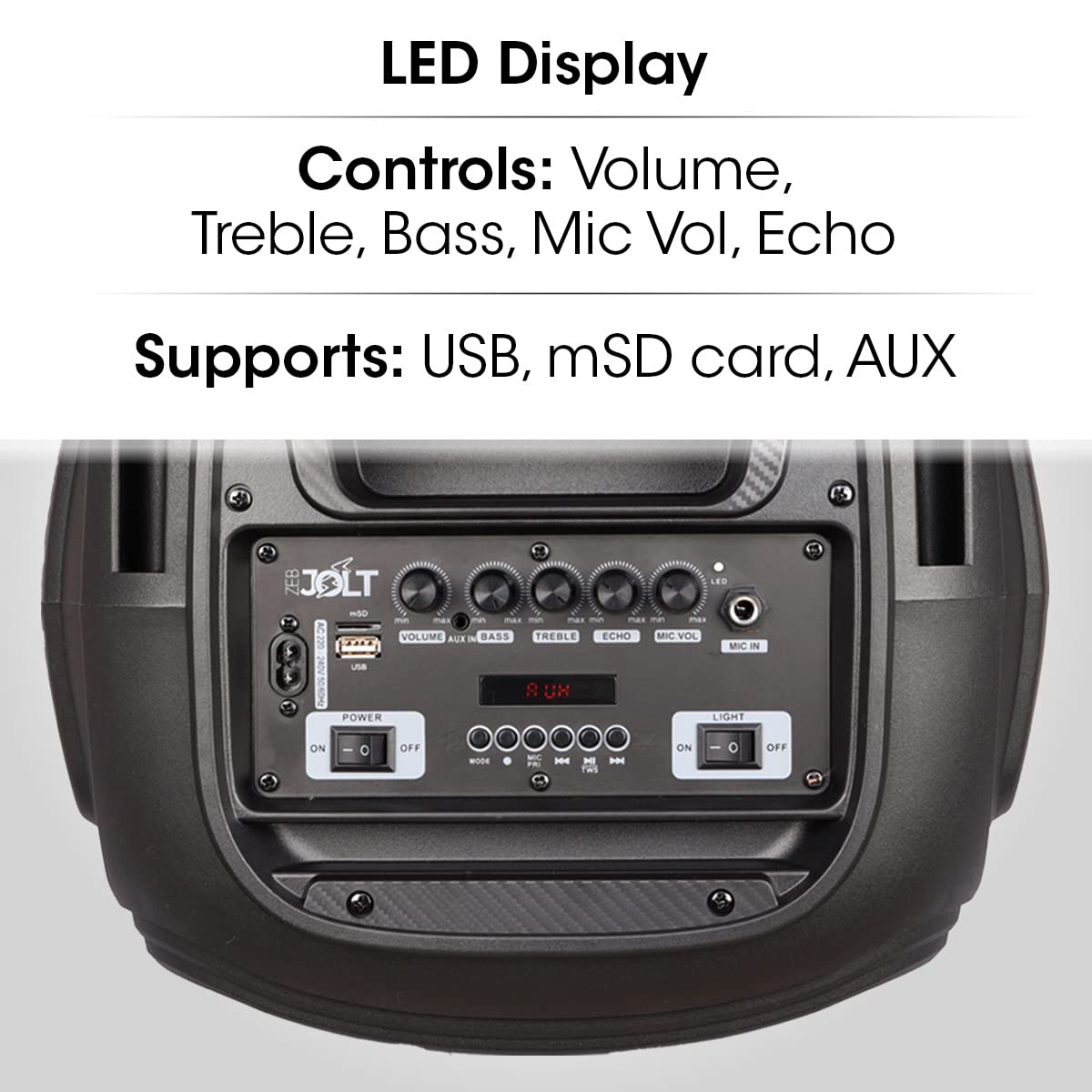 Zebronics JOLT 50 Watts Trolley DJ Speaker