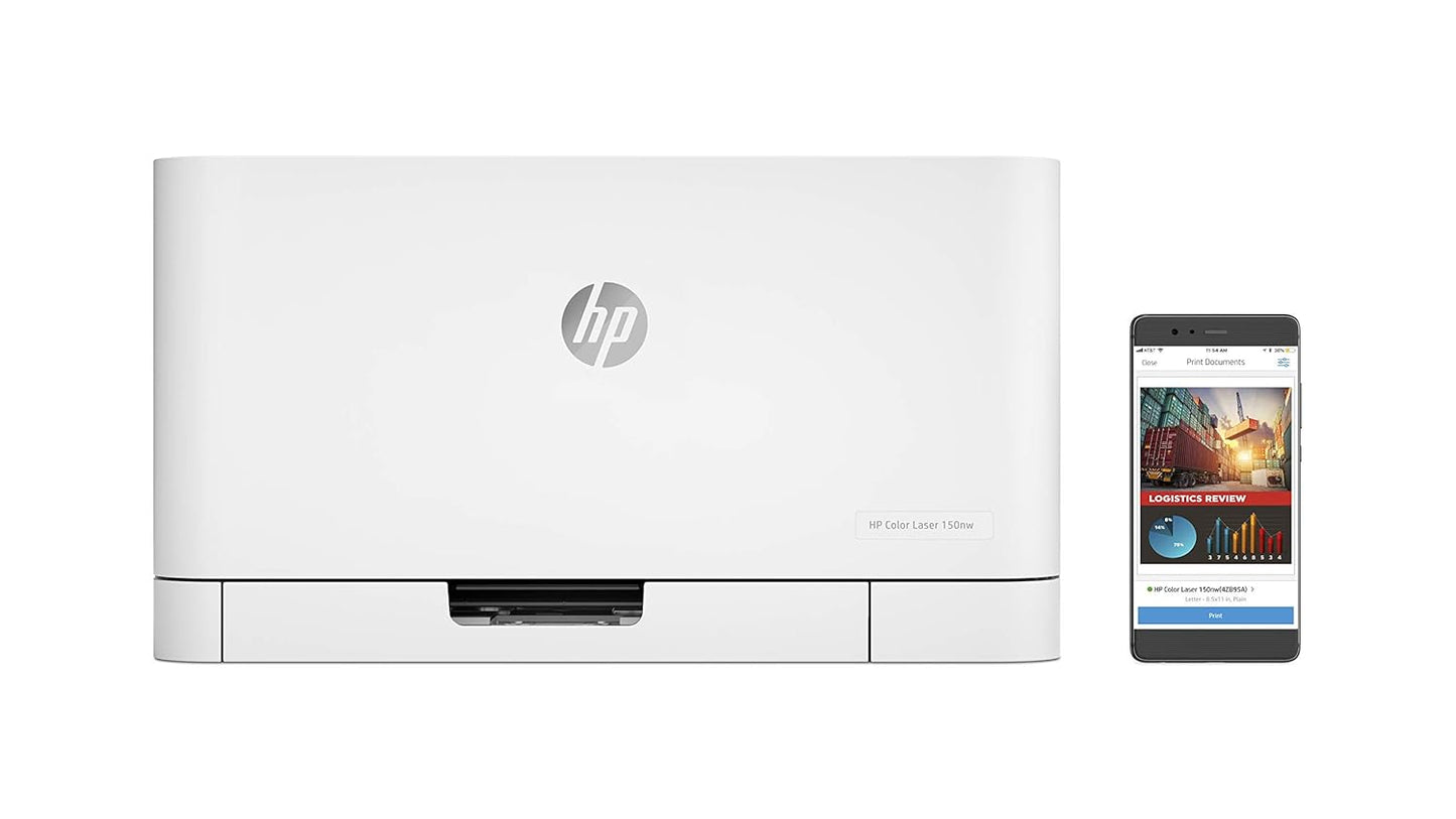 HP Colour Laser 150nw Wireless Color Laser Printer with Built-in Ethernet and WiFi-Direct, Smallest Color Laser in its Class