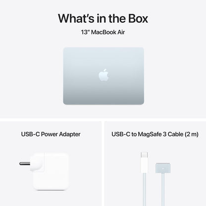 Apple 2025 MacBook Air (13-inch, Apple M4 chip with 10-core CPU and 8-core GPU, 16GB Unified Memory, 256GB) - Sky Blue