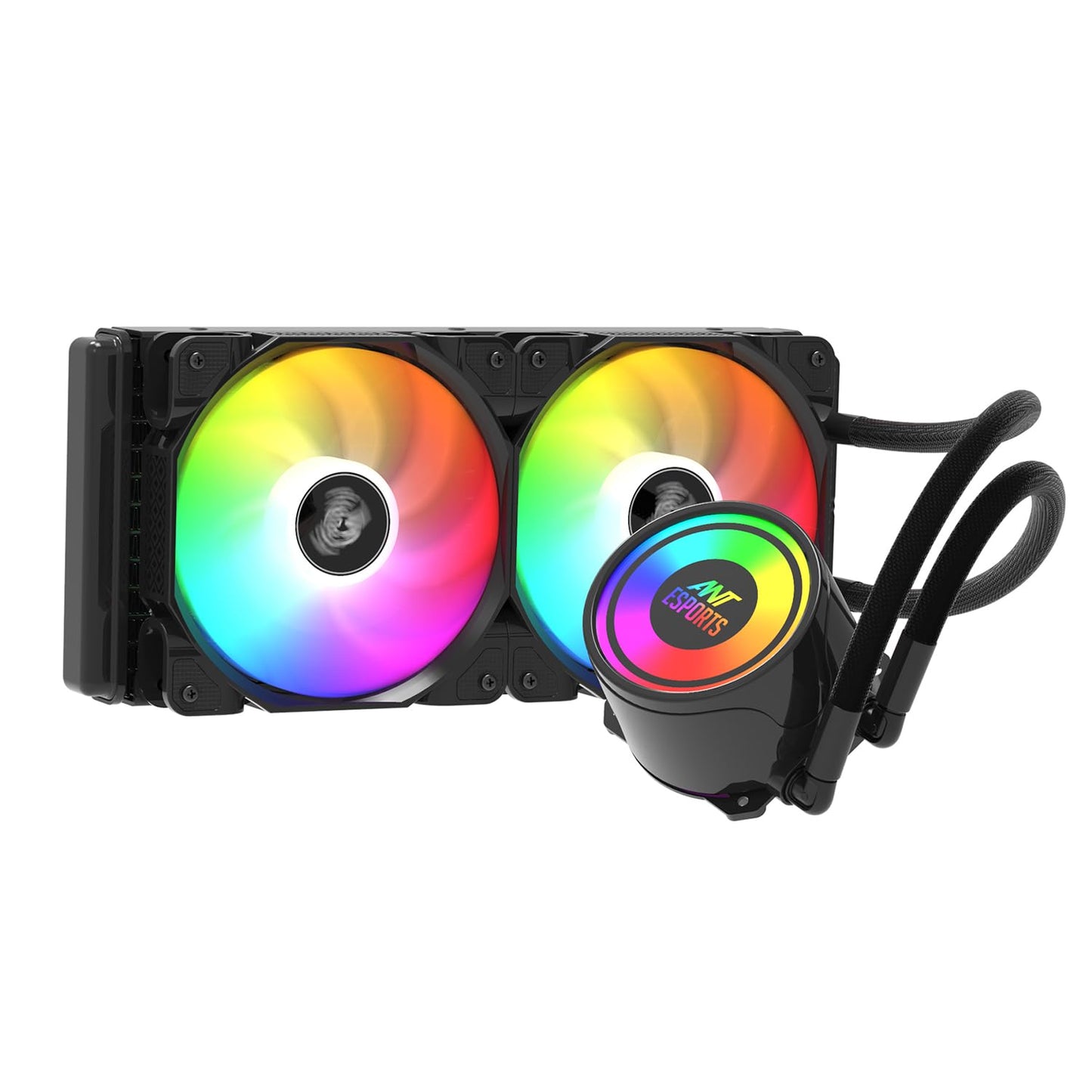 Ant Esports ICE-240 240mm Addressable RGB 2600RPM AIO I CPU Liquid Cooler - Black I Support Intel - LGA115X/1200/1700/1366/2011/2066 , AMD - FM1/FM2/AM2//AM2+/AM3/AM3+/AM4/AM5