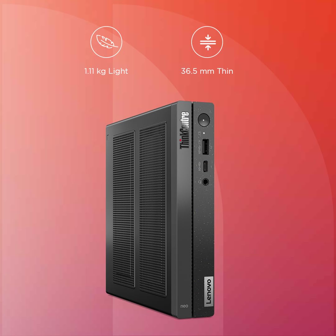 Lenovo ThinkCentre Neo 50q Tiny Intel Core i5 13th Gen Light Desktop (8GB/512GB SSD/DOS/USB Calliope Mouse & Keyboard/Intel UHD Graphics/WiFi 6/BT 5.1/Vesa Mount/Black/3Y Premier Support), 12LNA00LIH