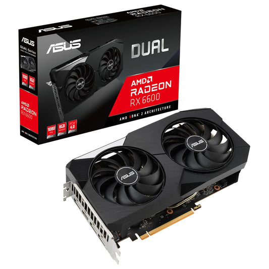 ASUS Dual Radeon RX 6600 8 GB GDDR6 RAM PCIe 4.0 Dual Fans Desktop Graphic Card, pci_e_x16