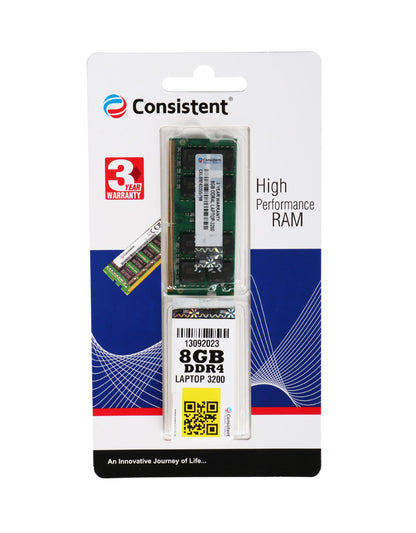 Consistent 8GB DDR4 RAM 3200Mhz Laptop RAM, Plug-and-Play, No Additional Drivers Required with 3 Year Warranty