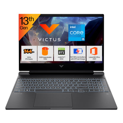 HP Victus, 13th Gen Intel Core i5-13420H, RTX 2050, Upgrade(Upto 32GB) 16GB DDR4, 512GB SSD, FHD, 144Hz, IPS, 300 nits, 15.6'' Gaming Laptop