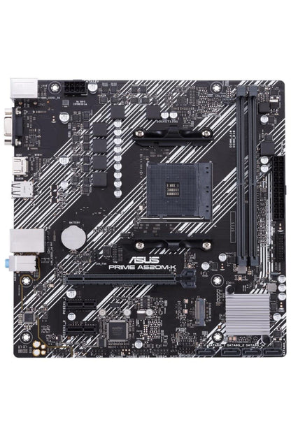 ASUS Prime A520M-K (AMD AM4 DDR4 Socket for AMD Ryzen 5000/5000 G/ 4000 G/ 3000) Micro ATX Motherboard with M.2 Support 1Gb Ethernet HDMI/D-Sub SATA 6Gbps and USB 3.2 Gen 1 Type-A