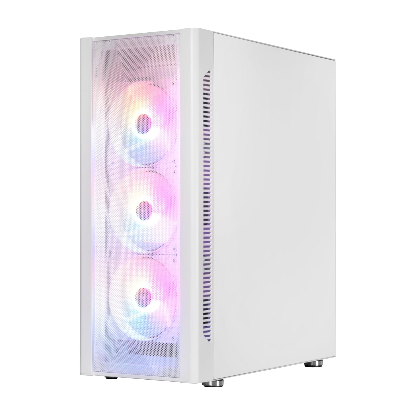 GALAX PC Case Revolution-06 (REV-06W) White Gaming Cabinet | Supports ATX, M-ATX, ITX | 4 RGB Cooling Fans | Hinged Magnetic Tempered Glass Door | Mesh Panel | Minimalist Design | Spacious Interior