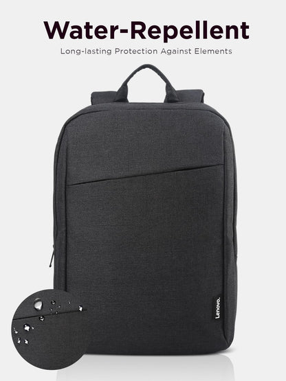 Lenovo 15.6" Casual Backpack B210, Durable and Water- Repellent Fabric, School & Office Use, Padded Laptop Compartment, Adjustable Shoulder Straps,1 Year Warranty, Black