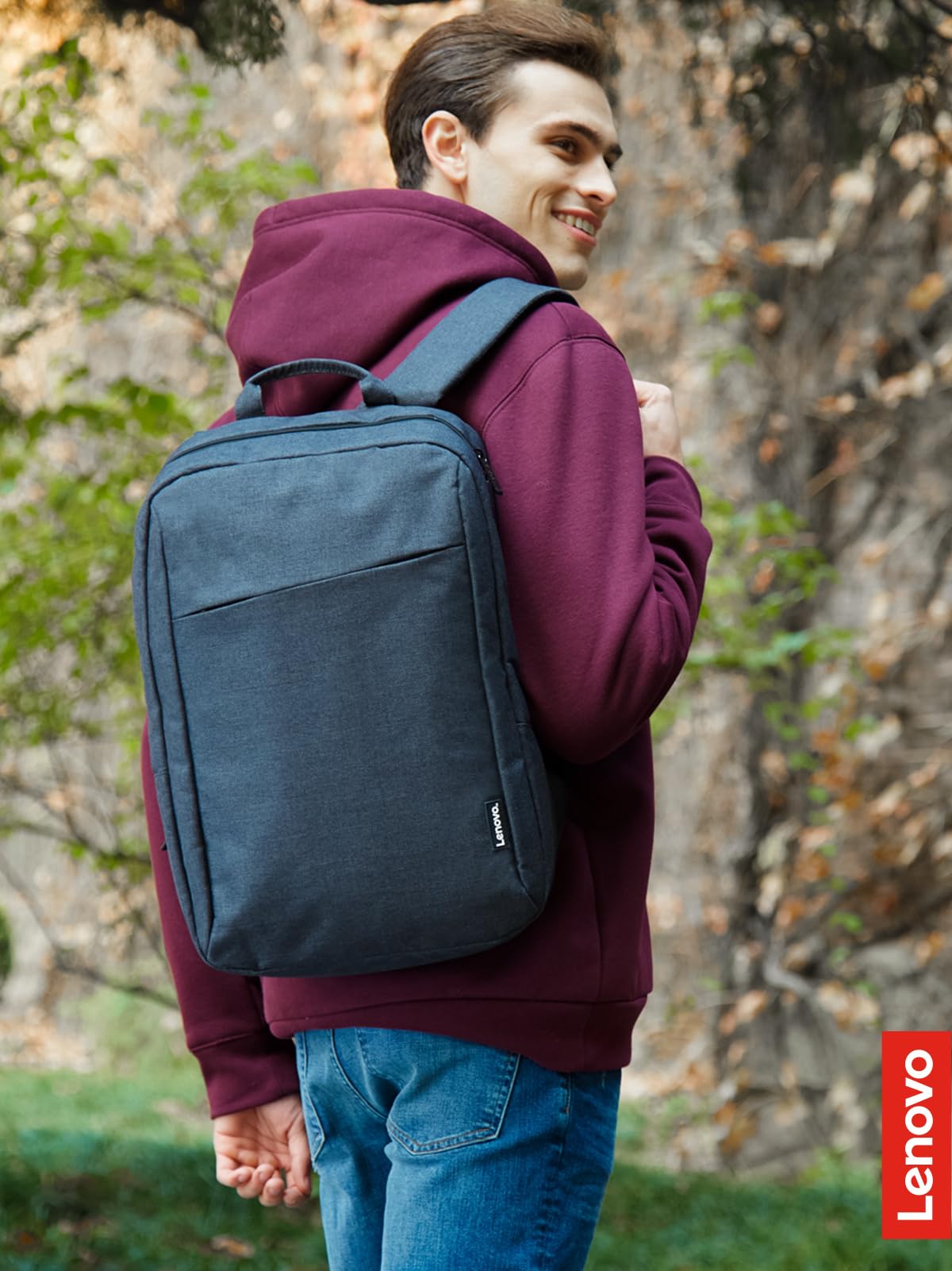 Lenovo 15.6" Casual Backpack B210, Durable and Water- Repellent Fabric, School & Office Use, Padded Laptop Compartment, Adjustable Shoulder Straps,1 Year Warranty, Black
