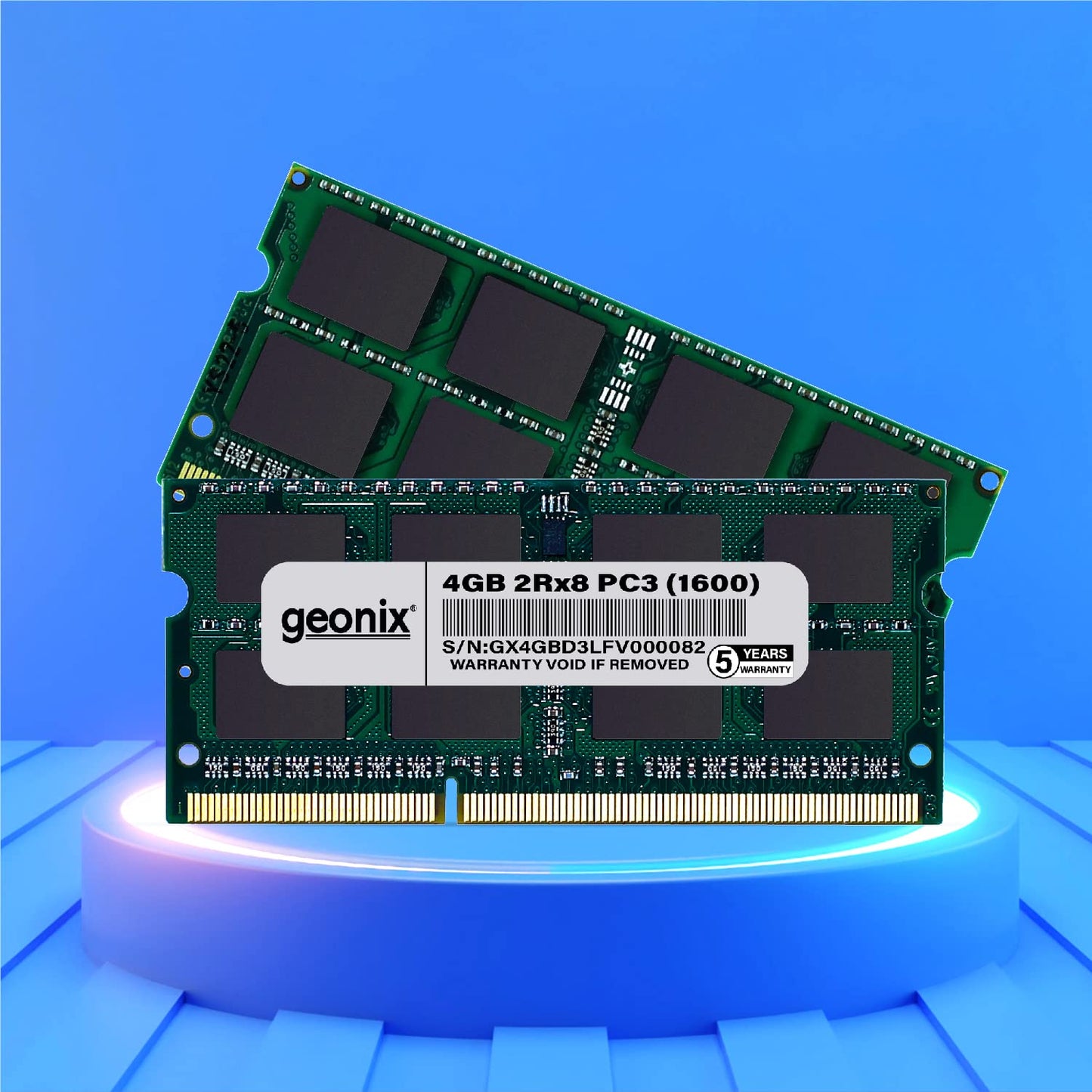 Geonix Laptop RAM, 8 GB DDR3, Frequency-1600 Mhz, (8x2) IC, 204 Pin, 5 Years Warranty