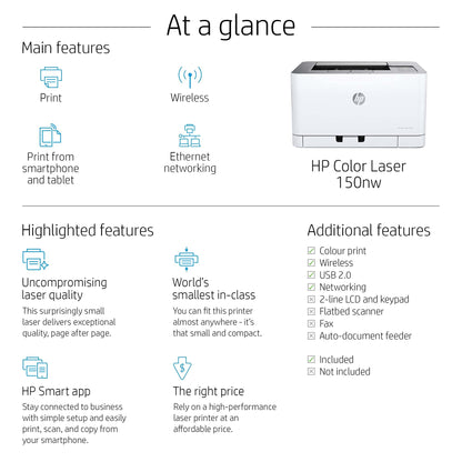 HP Colour Laser 150Nw Wireless Color Laser Printer