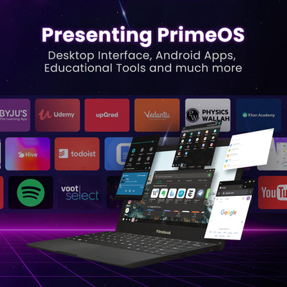 Primebook S 4G, 2025(New, WiFi+4G) Android Based MediaTek MT8788 - (PrimeOS) 4G SIM Slot, Thin and Light Laptop (11.6 Inch, 1.065 Kg, Type C, USB, HDMI, MicroSD) (4GB/128GB eMMC Storage, Black)