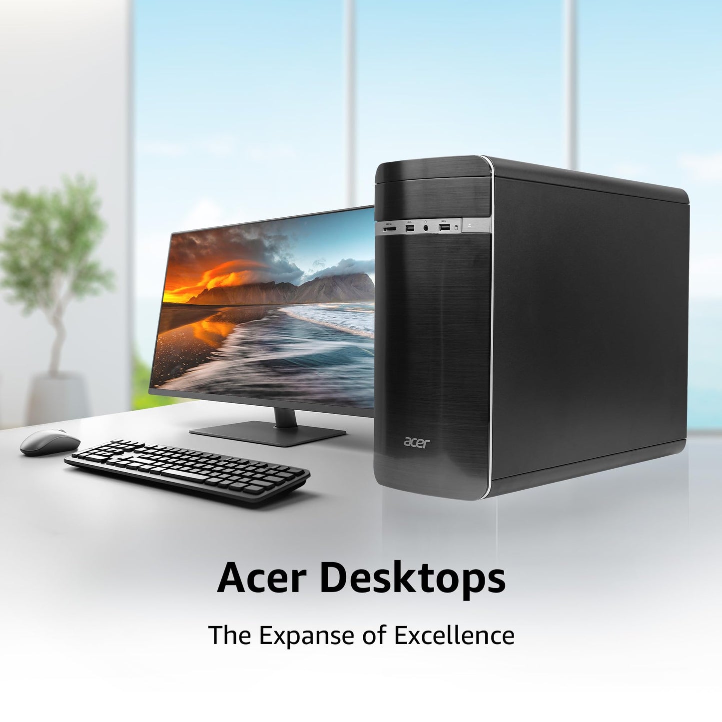 Acer Aspire 12th Gen Intel Core i3-12100 Processor Desktop (Windows 11 Home/8 GB RAM/512 GB SATA SSD/MS Office) with Standard Wired Keyboard and Wired Mouse, 3 Years Warranty