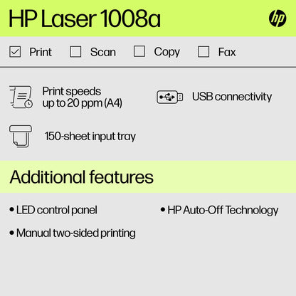 HP Laser 1008a Printer Single Function
