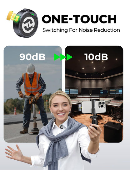 Hollyland Lark M2 Wireless Microphone for iPhone15/16 & Androids, Mini Microphone, 1000ft Range, Hi-Fi Audio, Noise Cancelling, 30h Use, Video Recording