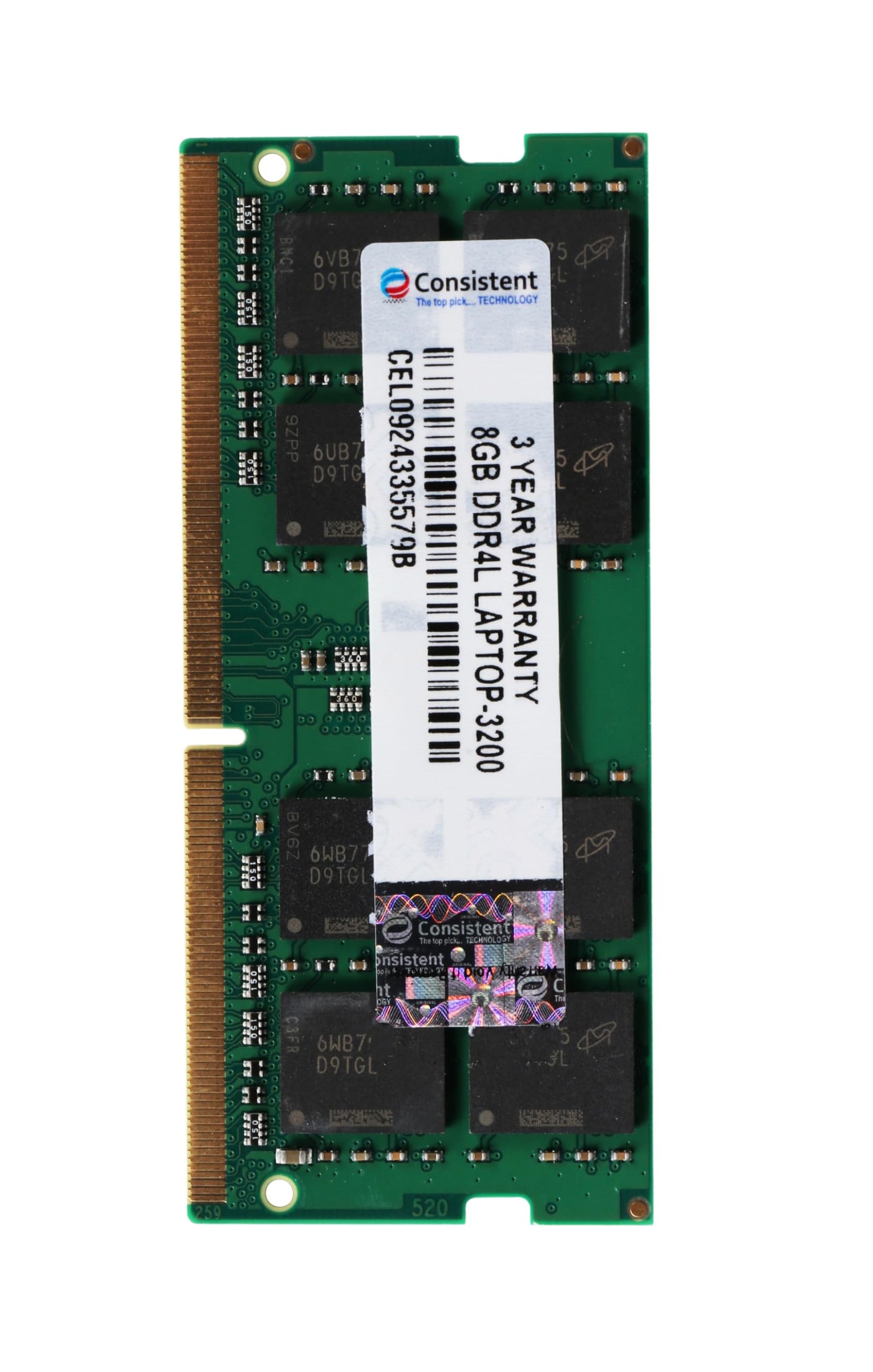 Consistent 8GB DDR4 RAM 3200Mhz Laptop RAM, Plug-and-Play, No Additional Drivers Required with 3 Year Warranty