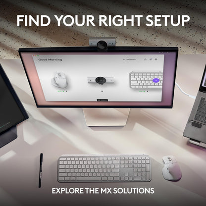 Logitech MX Brio Ultra HD 4K Collaboration and Streaming Webcam with Free Adobe Subscription, 1080p at 60 FPS, Dual Noise Reducing Mics, Show Mode, USB-C, Webcam Cover