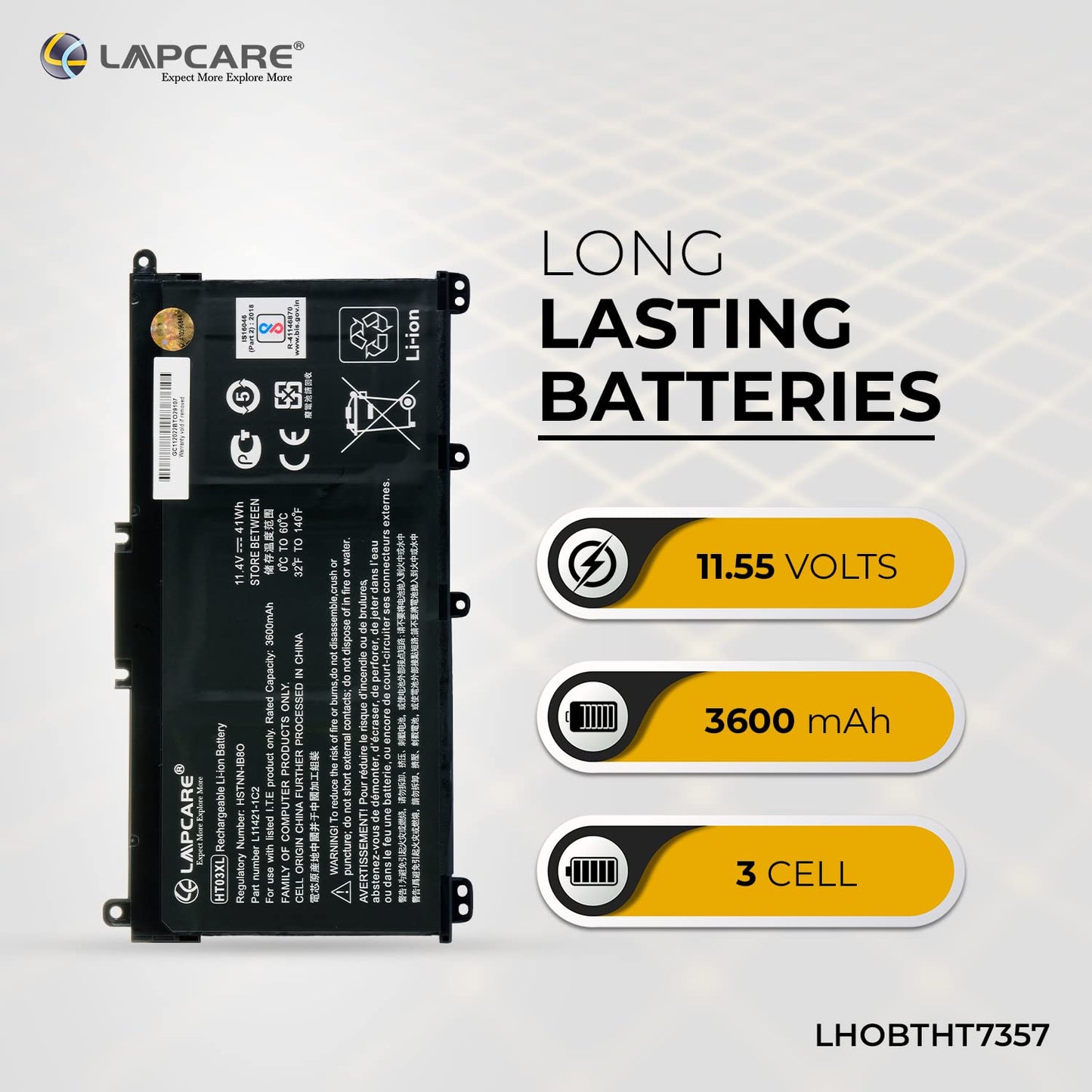 Lapcare Laptop Battery for HP Pavilion 240 G7, 245 G7, 250 G7, 255 G7, 340 G5, 348 G5 Series Laptop Battery