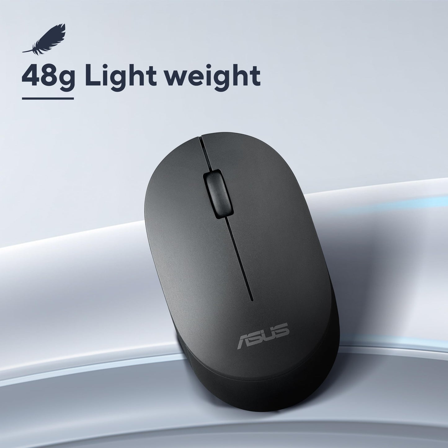 ASUS MW105 Multi-Device Wireless Bluetooth Silent Mouse, Adjustable DPI, Ambidextrous Shape, Connects Upto 3 Devices, Optical Tracking, Compatible with PC/Laptop- (Black) 48 Grams, 3 Year Warranty