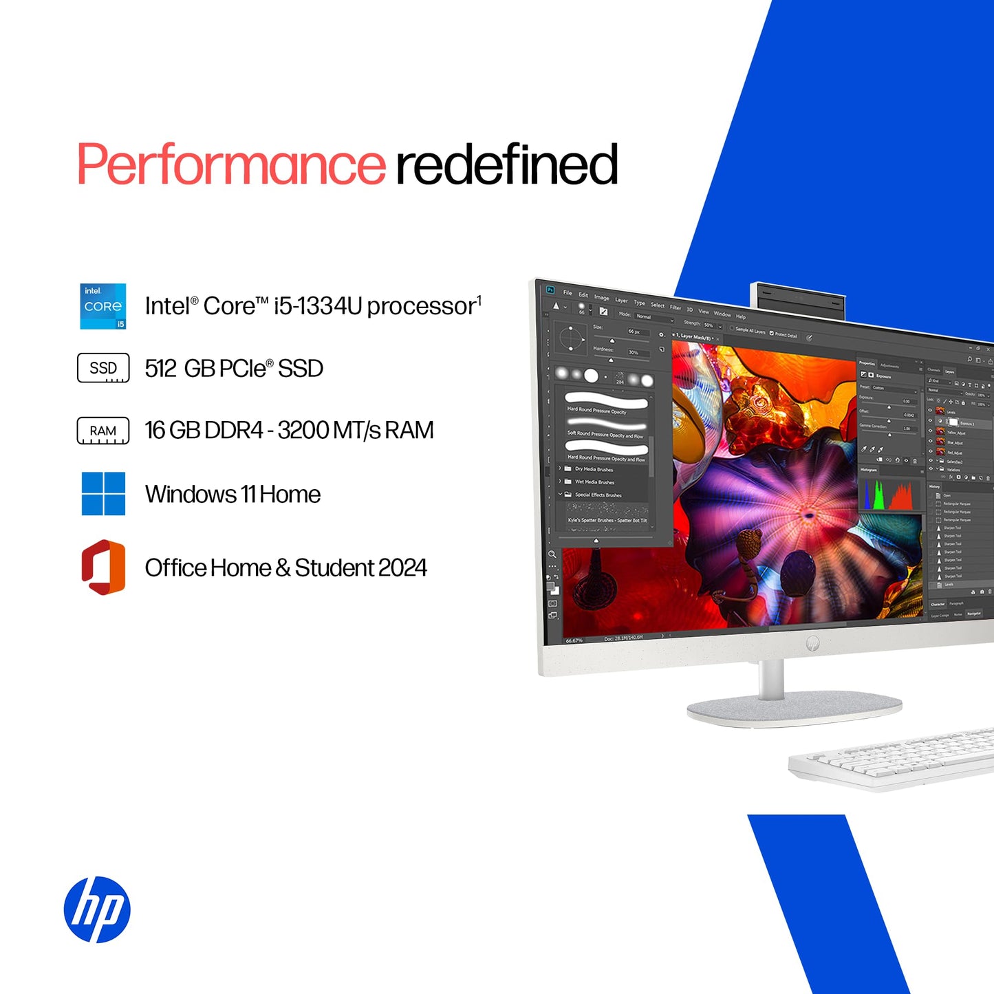 HP All-in-One, 13th Gen Intel Core i5-1334U (16GB DDR4, 512GB SSD)