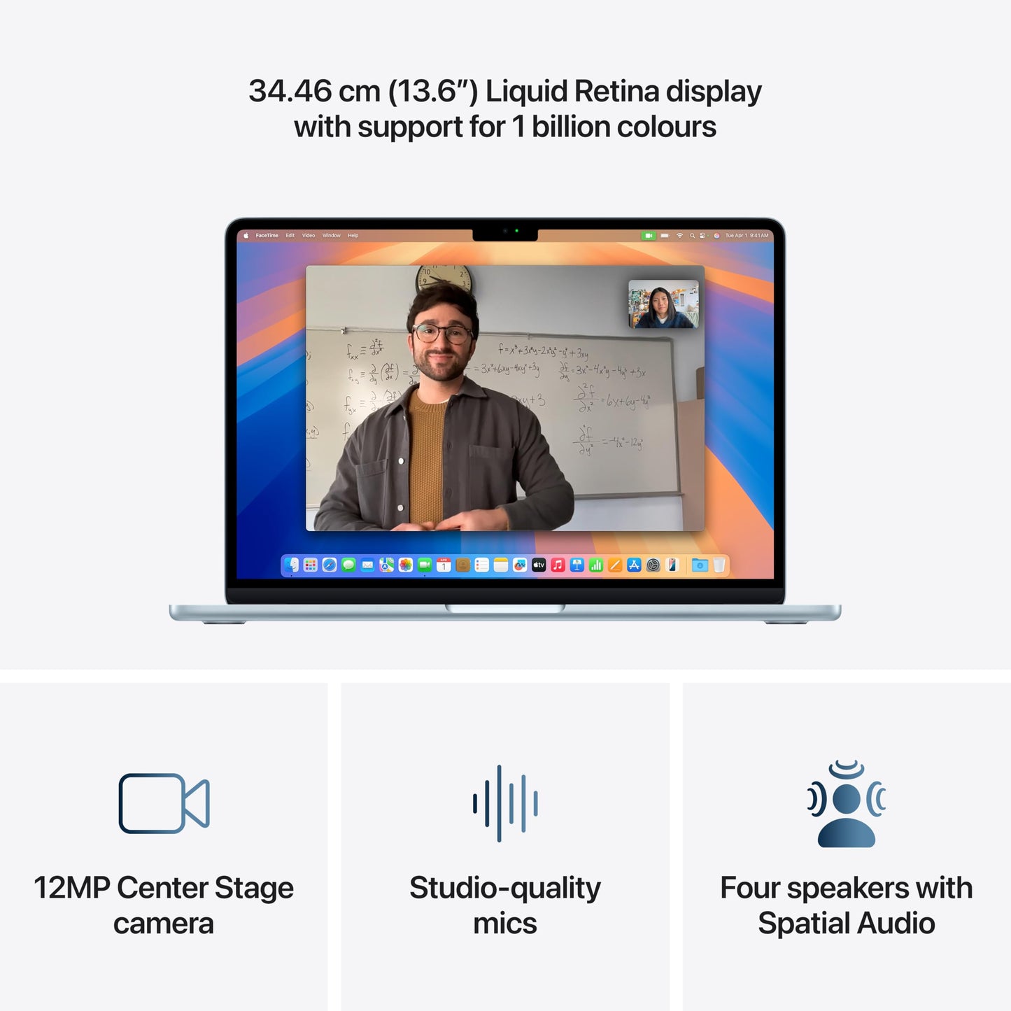 Apple 2025 MacBook Air (13-inch, Apple M4 chip with 10-core CPU and 8-core GPU, 16GB Unified Memory, 256GB) - Sky Blue