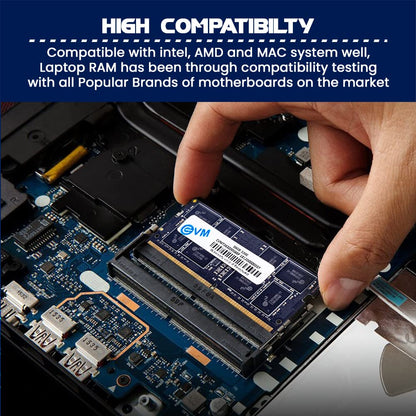 EVM 16GB DDR4 Laptop RAM 3200MHz - Unleash Your System's Full Potential - Perfect for Gamers, Office Work, and More - 10 Years Warranty (EVMT16G3200S88P)
