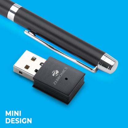 Zebronics USB300WF1 WiFi Dongle Mini Adapter,Supports 300Mbps Wireless Data Transmission Rate with Access Point Mode for Hotspot (Black)