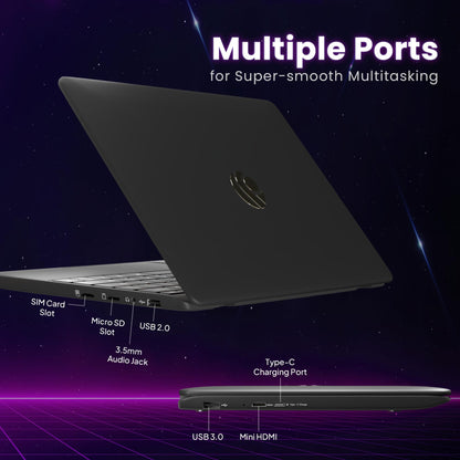 Primebook S 4G, 2025(New, WiFi+4G) Android Based MediaTek MT8788 - (PrimeOS) 4G SIM Slot, Thin and Light Laptop (11.6 Inch, 1.065 Kg, Type C, USB, HDMI, MicroSD) (4GB/128GB eMMC Storage, Black)