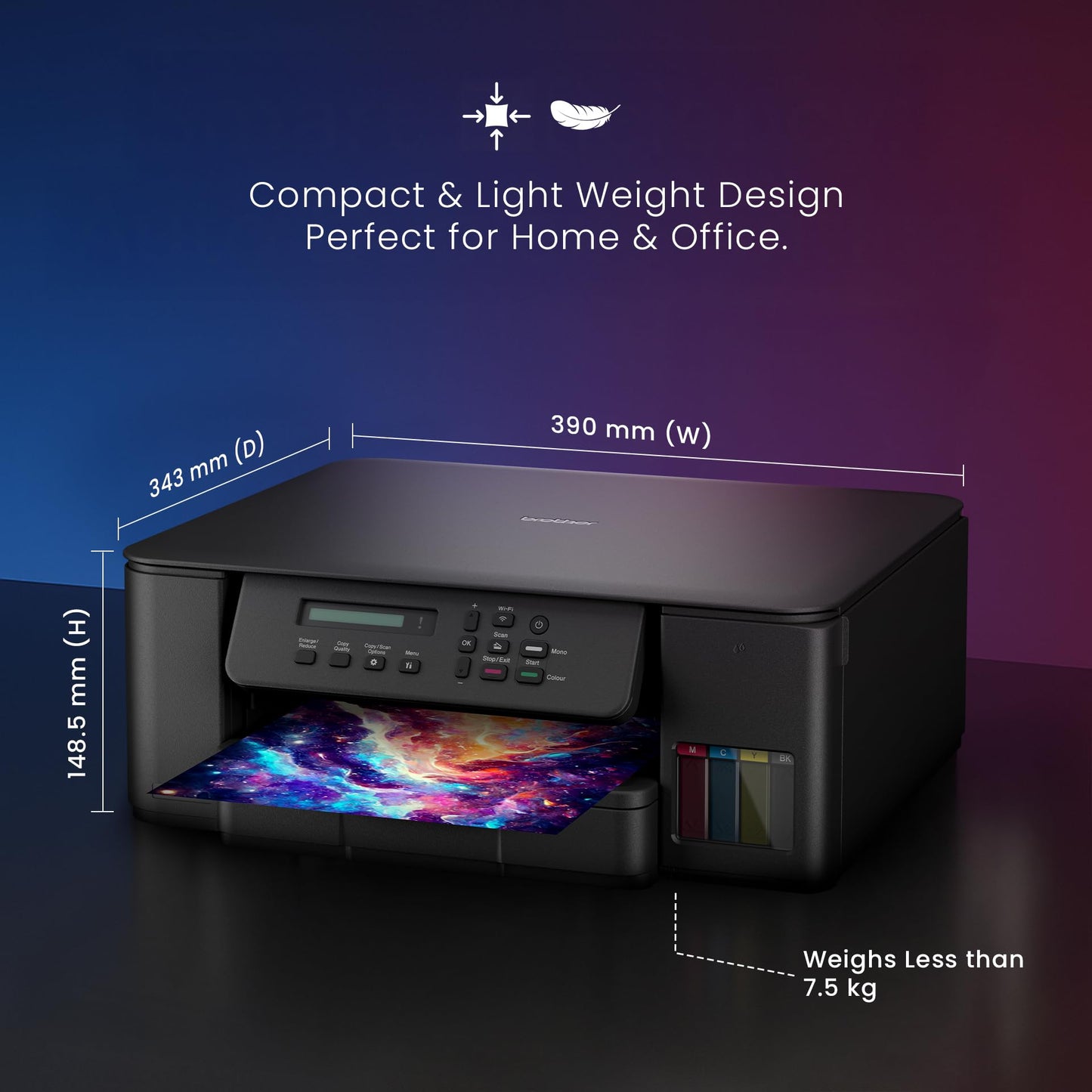 Brother Ink Tank DCP-T535DW New Launch (Print Scan Copy) WiFi Auto Duplex Printer, 128MB Memory, Print Pages