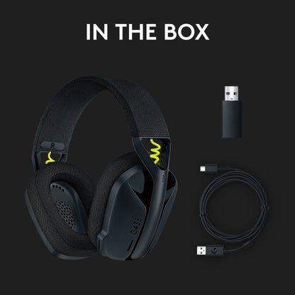 Logitech G435 Light Speed and Lightweight Gaming Bluetooth Wireless Over Ear Headphones with Mic, 18H Battery, Compatible for Dolby Atmos, Pc, Ps4, Ps5, Mobile - (Black)