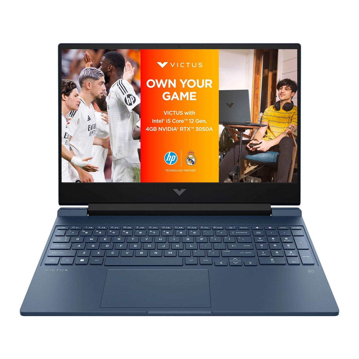HP Victus, 12th Gen Intel Core i5-12450H, RTX 3050 Gaming Laptop (16GB DDR4, 512GB SSD) 144Hz, IPS, 15.6"/39.6cm, FHD, Win 11, MS Office 21, Blue, 2.3kg, fa1379TX/fa1412tx