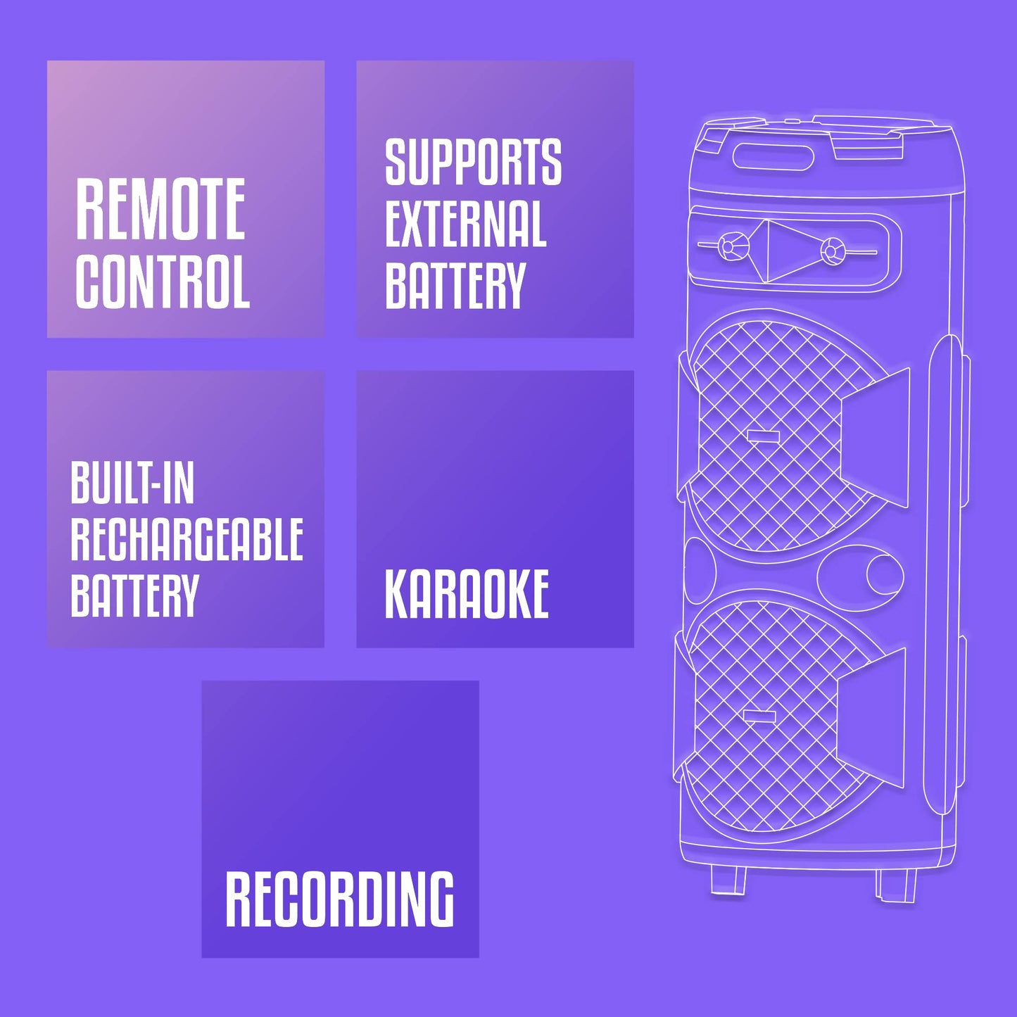 Zebronics 450 Moving Monster DJ Trolley 2x8L Speaker