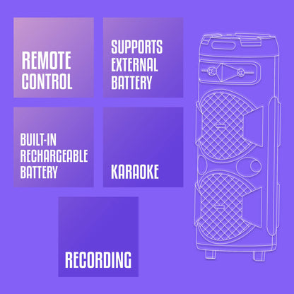 Zebronics 450 Moving Monster DJ Trolley 2x8L Speaker