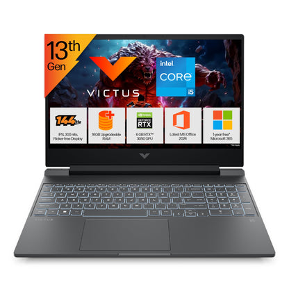 HP Victus, 13th Gen Intel Core i5-13420H, 6GB RTX 3050,16GB DDR4 Upgrade (Upto 32GB) 512GB SSD, FHD,144Hz,300 nits,IPS, 15.6''/39.6cm, Win11, M365* Office24, Mica Silver,2.3kg, fa2700TX, Gaming Laptop