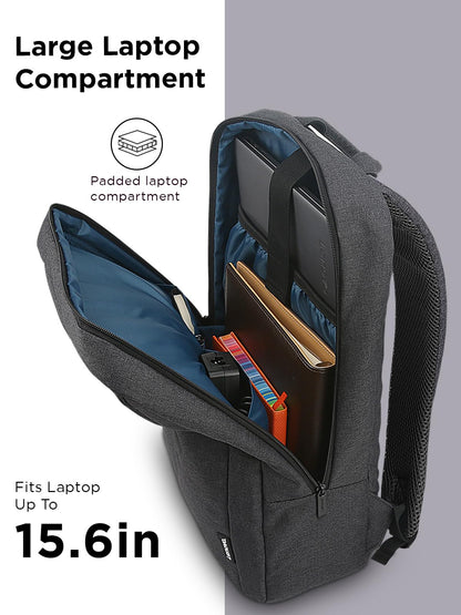 Lenovo 15.6" Casual Backpack B210, Durable and Water- Repellent Fabric, School & Office Use, Padded Laptop Compartment, Adjustable Shoulder Straps,1 Year Warranty, Black