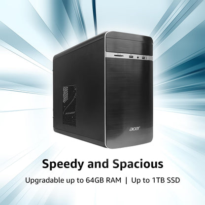 Acer Aspire 12th Gen Intel Core i3-12100 Processor Desktop (Windows 11 Home/8 GB RAM/512 GB SATA SSD/MS Office) with Standard Wired Keyboard and Wired Mouse, 3 Years Warranty