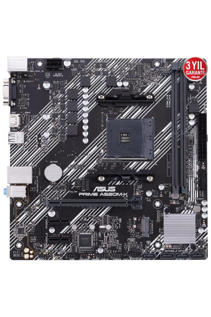 ASUS Prime A520M-K (AMD AM4 DDR4 Socket for AMD Ryzen 5000/5000 G/ 4000 G/ 3000) Micro ATX Motherboard with M.2 Support 1Gb Ethernet HDMI/D-Sub SATA 6Gbps and USB 3.2 Gen 1 Type-A